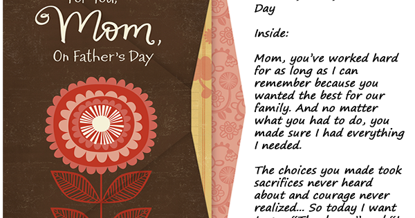 Do Single Moms Deserve Father’s Day Cards if Dad Isn’t Doing His Job?