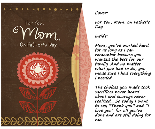 Hallmark card for mothers on father's day
